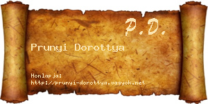 Prunyi Dorottya névjegykártya